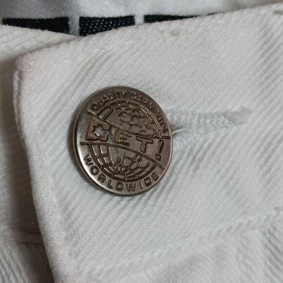 Vintage Get! Bermuda Shorts Size Junior 11/12 White 5 Working Pockets - Picture 6 of 12